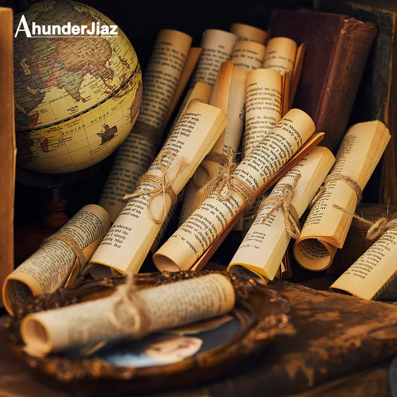 Axya Old Book Scroll Prop Set for Home Decor, Christmas Decor, European Style