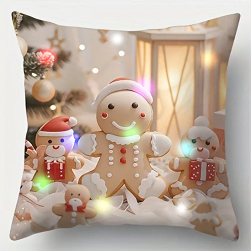 Axyaa LED Luminous Pillowcase: Cute Christmas Design for Home Decor