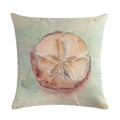 Axyaa Marine Life Linen Pillowcase: Fashion Conch Starfish Shell Sofa Decor Cover