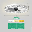 Axyaa 6-Speed Ceiling Fan with LED Light, 3-Color Wind, Home Decoration