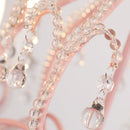 Axyaa Pink Crystal Chandelier for Daughter's Princess Room, Cute Girls Bedroom Lighting