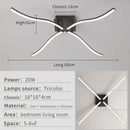 Axyaa Rotatable LED Ceiling Light Tricolor Dimmable Modern Chandelier Gray