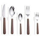 Axyaa Wooden Grain Silverware Set for 8 - 40 Piece Stainless Steel Cutlery Utensils