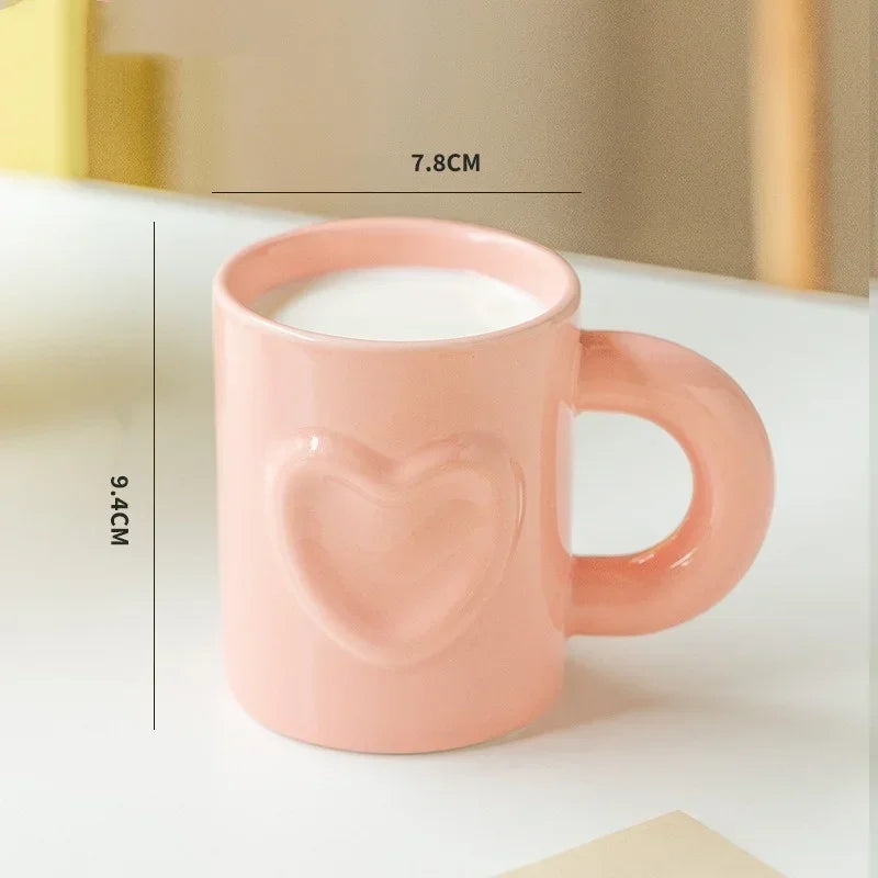 Axyaa Ceramic Mug Set - Breakfast Coffee Cup with Handle in Creative Design