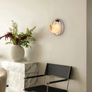 Axyaa Chrome Marble Wall Lamp French Lustre, Elegant Bedroom Dining Room Light