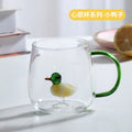 Axyaa 3D Cartoon Animal Glass Cup - Cute Single Layer Cup for Water, Coffee, Juice