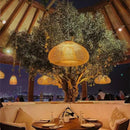 Axyaa Vintage Rattan Pendant Lamps: Handmade LED Lighting for Kitchen Island, Dining Room