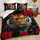 Axyaa Tiger 3D Print Comforter And Duvet Cover Set - Wild Animals Room Decor