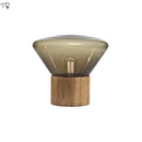 Axyaa Muffins Table Lamp LED E27 Solid Wood Base Glass Minimalist Desk Light