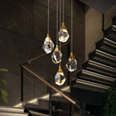 Axyaa Luxury Crystal Chandelier - LED Lighting for Large Staircase and Living Room Hall