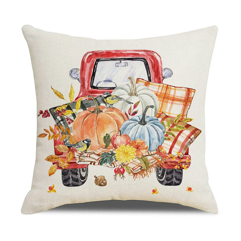 Axyaa Maple Leaf Pillow Case Set for Autumn Harvest Home Decor