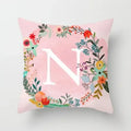 Axyaa Wreath Alphabet Pillow Cover - 45x45cm
