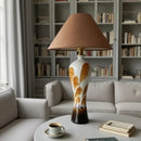 Axyaa Retro Ceramic Table Lamps LED Fabric Lampshade Artistic Style for Home Office