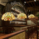 Axyaa Stained Glass Pendant Lights - Mediterranean Baroque Design