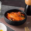Axyaa Matte Ceramic Stone Patterned Soup Bowl Set for Molecular Cuisine Restaurant