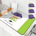 Axyaa Halloween Cat Drain Pad, Absorbent Anti-Slip Mat for Dishes and Cups
