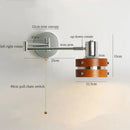 Axyaa LED Vintage Wall Light for Bedroom Sofa Stair Bathroom Mirror Loft Iron Wood Lamp