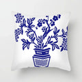 Axyaa Blue Geometric Floral Printed Pillow Case - Soft Cushion Cover
