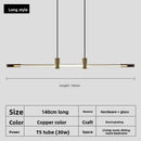 Axyaa Nordic Designer LED Pendant Light for Dining Table Chandelier in Straight Long Bar Island Style