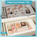Axyaa Desk Drawer Organizer Set: Clear Plastic Storage Bins for Bathroom, Makeup, Kitchen