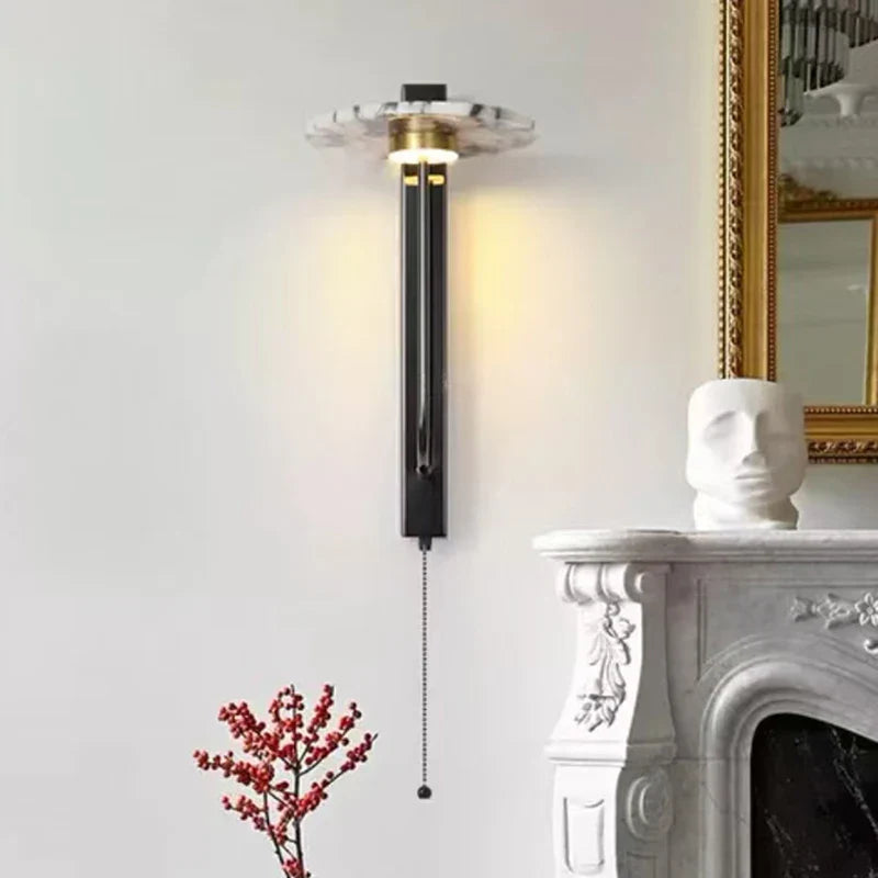 Natural Stone Wall Lamp Switch Indoor Parlor Bedroom Sconce Axyaa Atmosphere Lighting