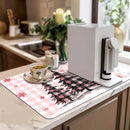 Christmas Tree Gold Snowflake Absorbent Non-Slip Drying Mat by Axyaa