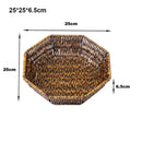 Axyaa Retro Woven Rattan Fruit Plate Handheld Storage Tray Creative Candy Packaging