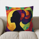Colorful Silhouette Art Pillow Cover for Sofa, Bedroom, Car by Axyaa