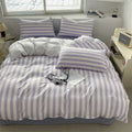 Axyaa Striped Washed Cotton Duvet Cover Set - 3/4pcs Bedding Set