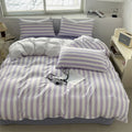 Axyaa Striped Washed Cotton Duvet Cover Set - 3/4pcs Bedding Set