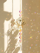 Axyaa Crystal Lotus Sun Catcher Chakra Rainbow Prism Home Decor