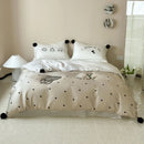Axyaa Polka Dot Love Embroidered Lyocell Bedding Set 
Luxury Plant Fibre Duvet Cover Set