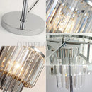 Axya Modern Crystal Table Lamp - Clear Gray Luxe Desk Lighting