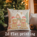 Axyaa Gingerbread Christmas Pillow Covers for Sofa, Bedroom, Car - Rectangular Cushion