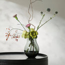 Grey Gourd Glass Vase for Pieris Japonica Home Decor by Axyaa