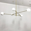 Axyaa Glass Brass Chandelier: Nordic Modern Pendant Light for Home Decor, Living Room, Bedroom, Restaurant