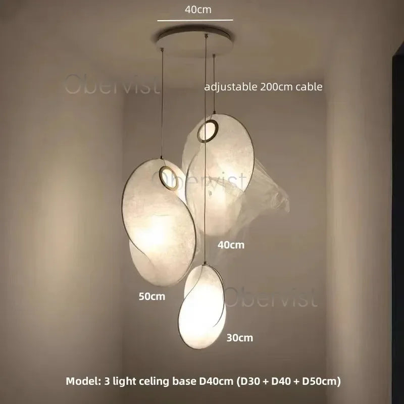 Axyaa Nordic Silk LED Pendant Chandelier for Home Decor