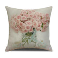 Axyaa Pastoral Floral Cushion Cover: Elegant Linen Home Decor for Sofa, Square Flower Pillow