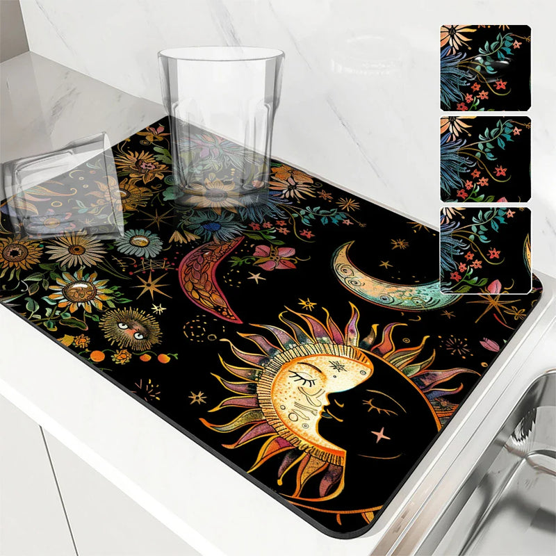 Axyaa Plants Flowers Branches Leaves Absorbent Drying Mat