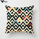 Geometric Nordic Cushion Cover in Yellow Red Blue for Sofa by Axyaa
