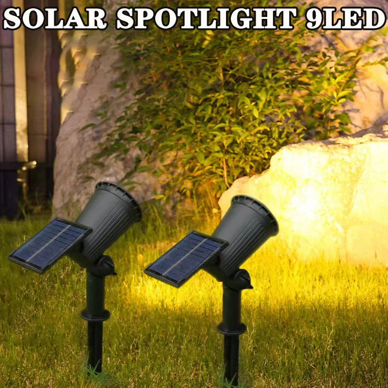 Axyaa Solar 9LED Spotlight: Adjustable, Waterproof Outdoor Landscape Lighting