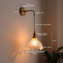 Axyaa Retro LED Wall Lamps, Copper Glass, Indoor Bedroom Bar Bathroom Mirror Light