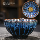 Axyaa Kiln Ceramic Teacups: Hand-Inlaid Kung Fu Design for Travel & Meditation