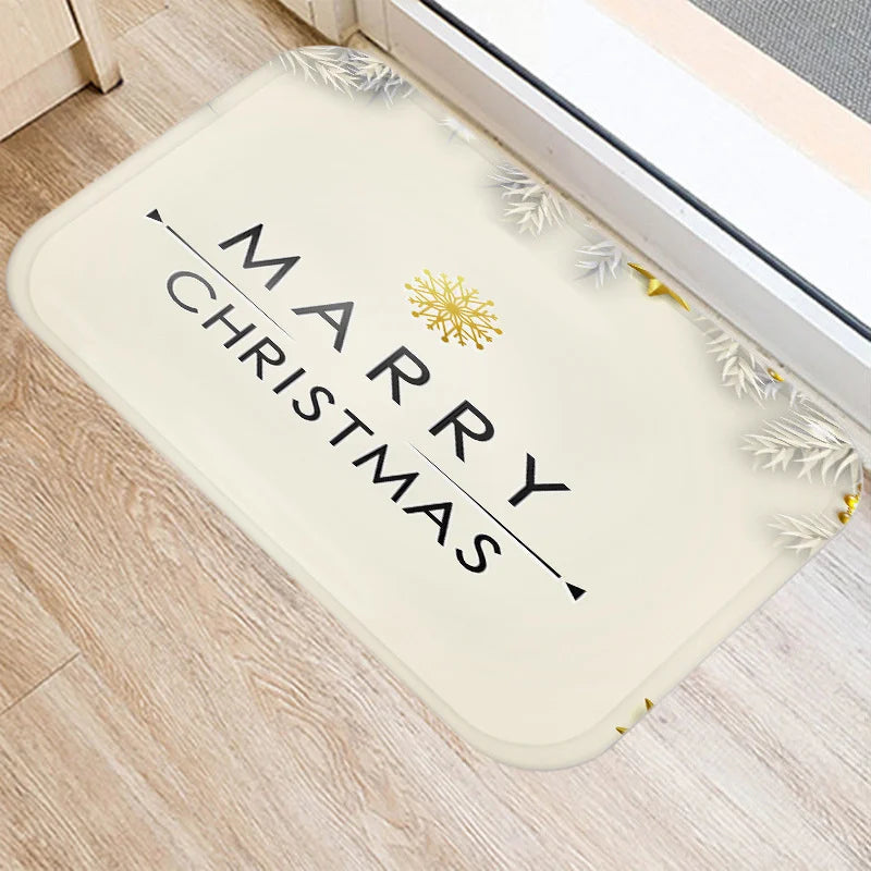 Axyaa Christmas Home Decoration Entry Mat, Non-Slip New Year Gift