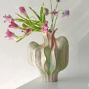 Colorful Graffiti Petal Pleats Ceramic Vase by Axyaa
