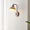 Axyaa Yellow Travertine Stone LED Wall Sconce White Glass Bathroom Light