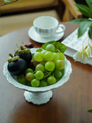 Axyaa Retro Ceramic Fruit Tray with High Legs | Dim Sum Restaurant Decor