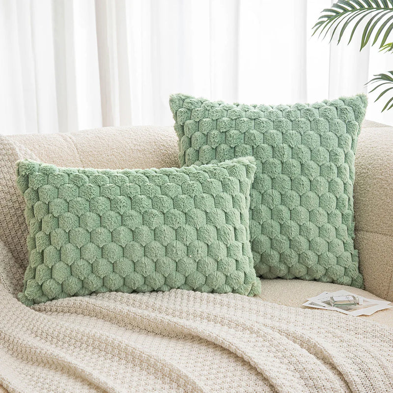 Axyaa Winter Cozy Cushion Cover - Soft Fluffy Square Pillow Cover for Home Sofa