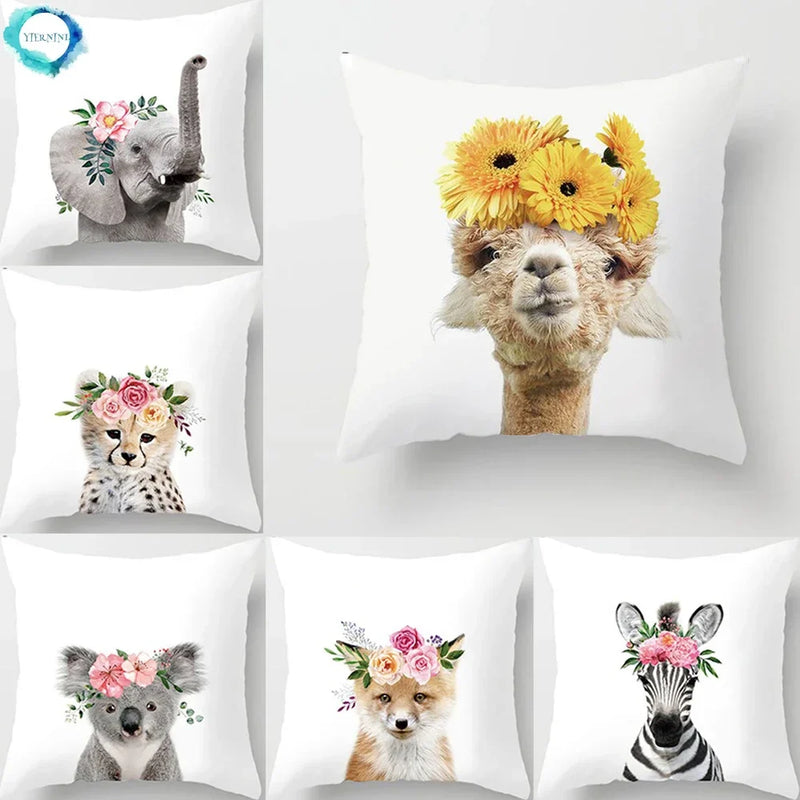 Axyaa Animal Print Decorative Cushion Cover Pillowcase for Home and Car Decor