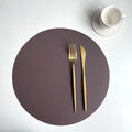 Axyaa Round PU Leather Placemats & Coaster Set for Kitchen and Coffee Shop